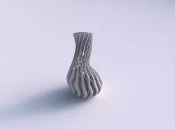 Vase taper bend wavy with beveled muscle structure eccentric 3D print model
