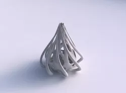 Vase taper with smooth cuts and twised lines around it long neck 3D print model