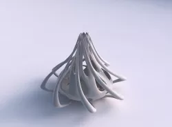 Vase taper with smooth cuts and twised lines around it long top 3D print model