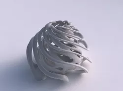 Vase taper with smooth cuts and twised lines around it wavy top 3D print model