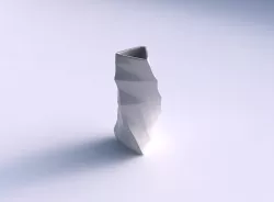 Vase twist curved tipping triangle 2 with curved creases 3D print model