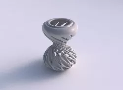 Vase twisted sand clock with smooth beveled cuts and extruded... 3D print model