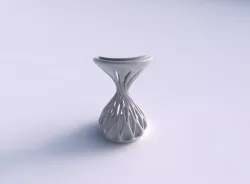 Vase twisted sand clock with smooth beveled cuts and extruded... 3D print model