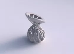 Vase twisted sand clock with smooth beveled cuts and extruded... 3D print model