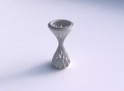 Vase twisted sand clock with smooth beveled cuts and extruded... 3D print model