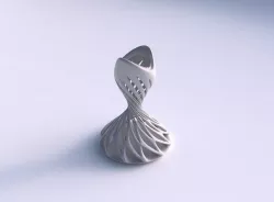 Vase twisted sand clock with smooth beveled cuts and extruded... 3D print model