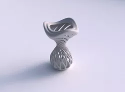 Vase twisted sand clock with smooth beveled cuts and extruded... 3D print model