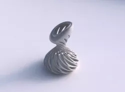 Vase twisted sand clock with smooth beveled cuts and extruded... 3D print model