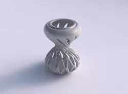 Vase twisted sand clock with smooth beveled cuts and extruded... 3D print model