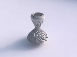 Vase twisted sand clock with smooth beveled cuts and extruded... 3D print model