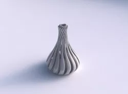 Vase twisted with muscle structure and soft tips streched top 3D print model