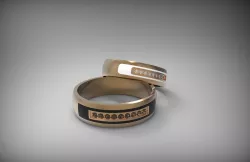 wedding ring with enamel STL 3D print model