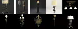 10 lamps 3d models pack 3D model