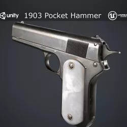 1903 Pocket Hammer Pistol Low-poly  3D model