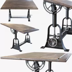 1910 American Trestle Drafting Table 3D model