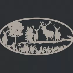 2d vectors CNC router Plasma DXF  EPS panno deer 3D model