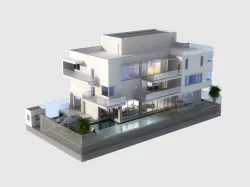 3D Model Luxury Contemporary House with Pool 3D model