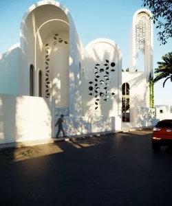 3D  model of a modern-style mosque 3D model