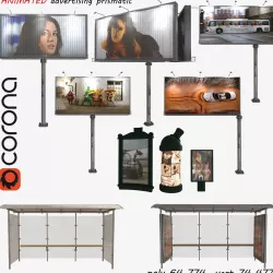 A set of outdoor advertising 3D model