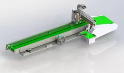 Adjustable distance conveyor for loading and unloading machine 3D model