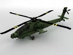  AH 64 Apache Helicopter  Low-poly  3D model