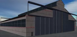 Aircraft hangar Low-poly  3D model