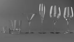 Alcohol Glass Set Low-poly  3D model