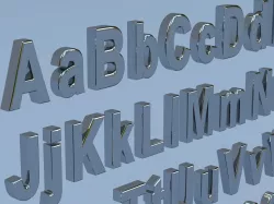 Alphanumerics characters in Arial format 3D model
