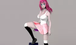 Anime Girl 2 Low-poly  3D model