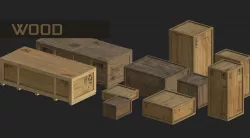apocalyptic interior cargo transport crates pack Low-poly  3D model