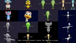 Asset - Cartoons - Character - Animals - Rig - Hight Poly 3D Model Collection
