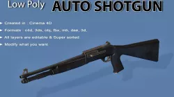 Auto Shotgun Low-poly  3D model
