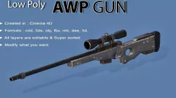 AWP Gun Low-poly  3D model