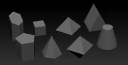 Basic geometrical shape pack Low-poly  3D model