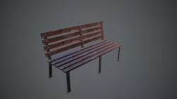 Bench Low-poly  3D model