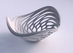 Bowl seed shell with smooth beveled cuts and extruded top wav... 3D print model