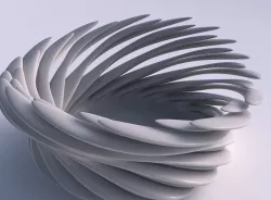 Bowl two layered flower with soft tips twisted and streched top 3D print model