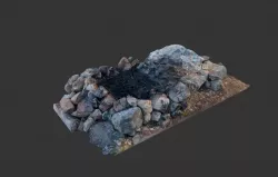 Campfire Low-poly  3D model
