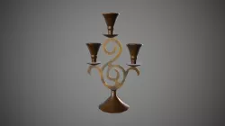 Candlestick in the form of a note Low-poly  3D model