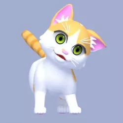 Cartoon Cat Low-poly  3D model