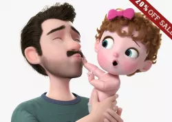 Cartoon Family Rigged V6 3D model