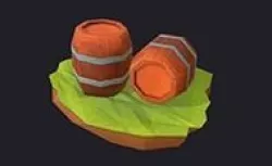 Cartoon Low Poly Wooden Barrels Hand Painted Low-poly  3D model