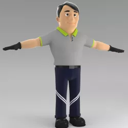 Cartoon Male Worker 3D model