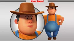 Cartoon Man Rigged  Low-poly  3D model