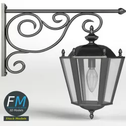 Cast iron wall lamp 3D model