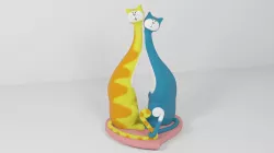 Cats Statuette  3D model