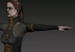 character scifi women suit Low-poly  3D model
