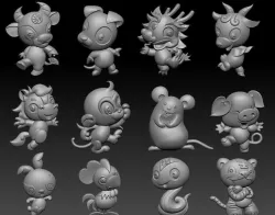 Chinese zodiac signs 3D model