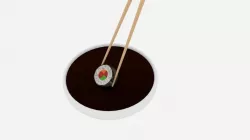 Chopstick Dip Sushi Roll Slice Nori Low-poly  3D model