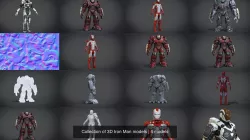 Collection of 3D Iron Man models 